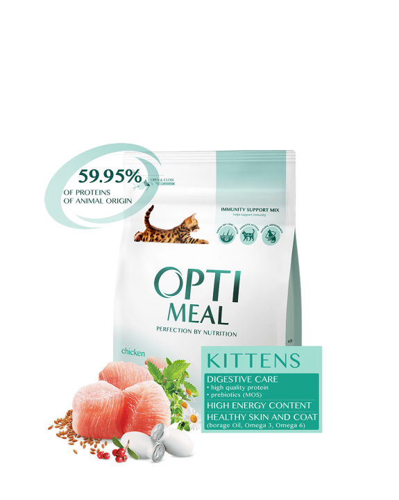 Сухий корм для кошенят Optimeal, курка, 4 кг