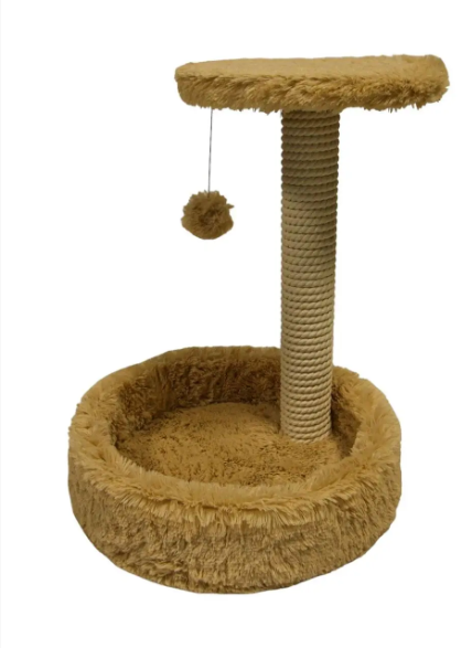 Дряпка Суперія стовпчик з лежанкою і поличкою, d32х55см