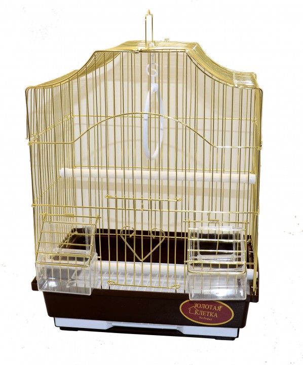 Клітка для птахів золото фігурна, 30х23х39см