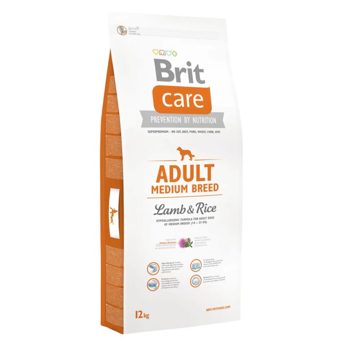 Brit Care Dog Medium Adult для собак середніх порід ягня, 12кг