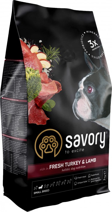 Savory Dog Small Breed Turkey&Lamb, 3кг