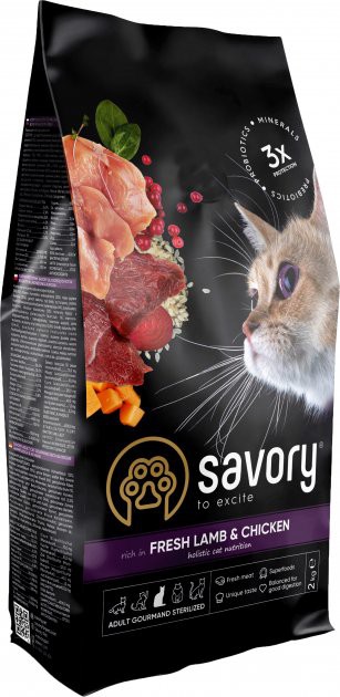 Savory Cat Adult Steril Lamb&Chicken, 2кг