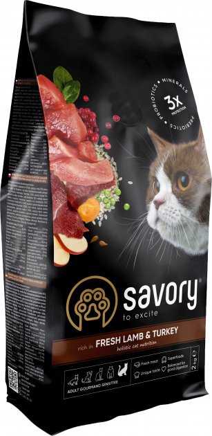 Savory Cat Adult Sensitive Digestion Lamb&Turkey, 2кг