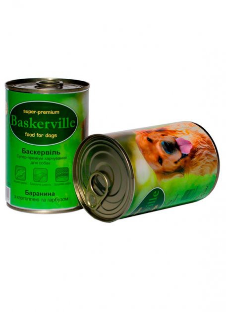 Конссерви для собак Баскервіль баранина з картоплею та гарбузом, 400г