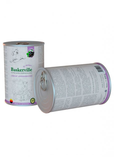 Консерви  для цуценят Баскервіль ягня смородина, 400г