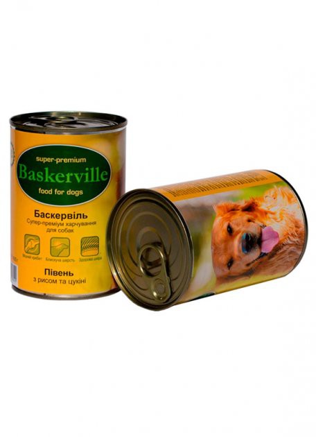 Консерви Баскервіль півень з рисом, 400г