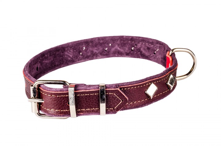 Нашийник шкіряний з прикрасами, 18 мм/40-45 см