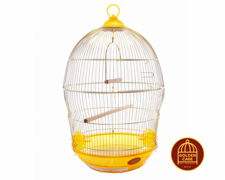 Клітка кругла золота для папуг, d-50см h-70см