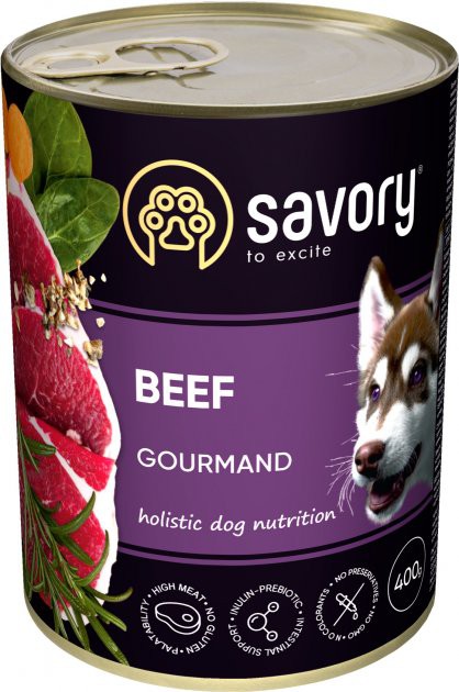 Консерви Savory Dog яловичина, 400г