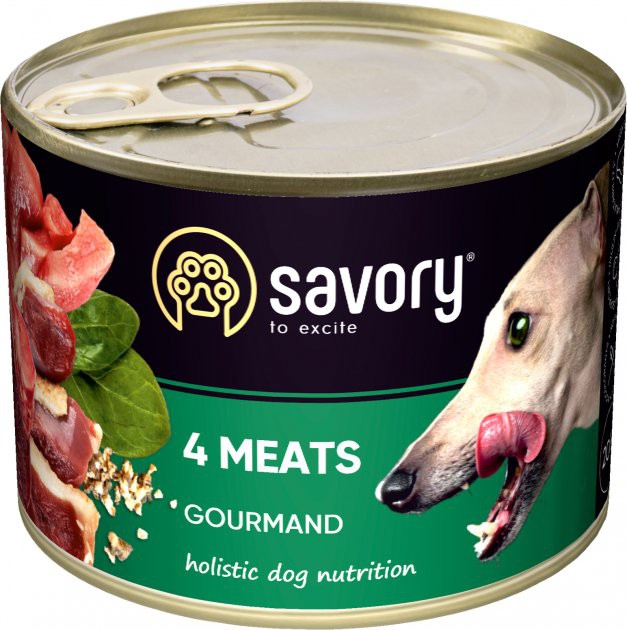 Консерви Savory Dog 4 види м'яса, 200г