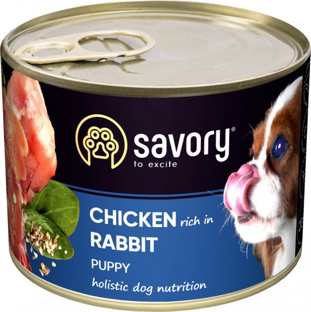 Консерви Savory Dog Цуценята кролик, 200г