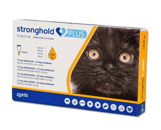 Стронгхолд плюс 15мг для кішок до 2.5кг, 0,25мл/3шт