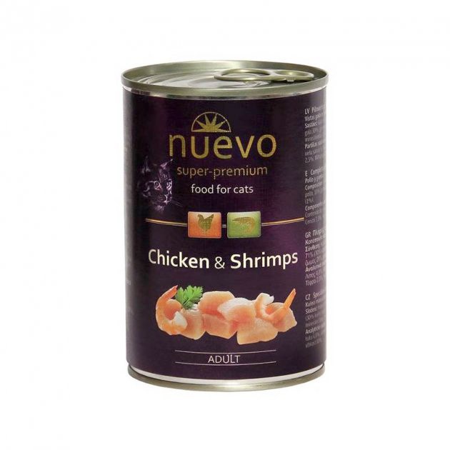 Консерви NUEVO ADULT CAT курка/креветки, 400г