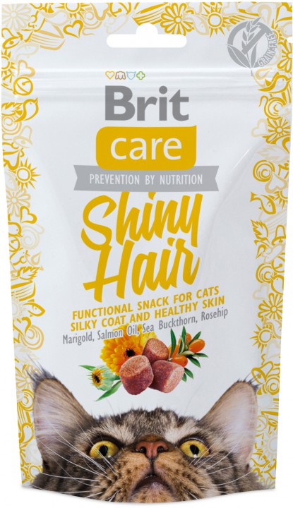 Ласощі Brit Care Shiny Hair для котів лосось, 50г