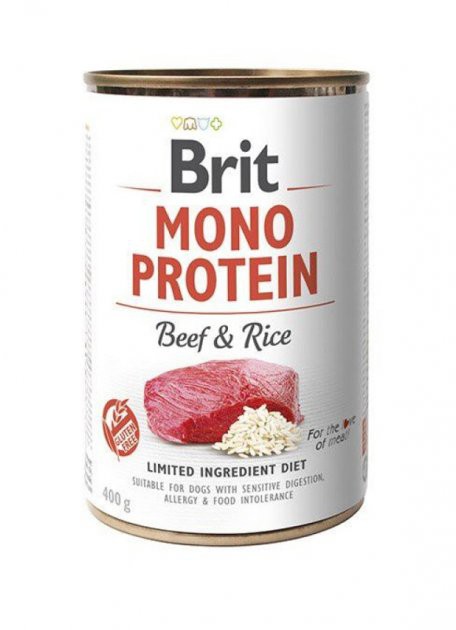 Консерви Brit Mono Protein Dog яловичина/темний рис, 400г