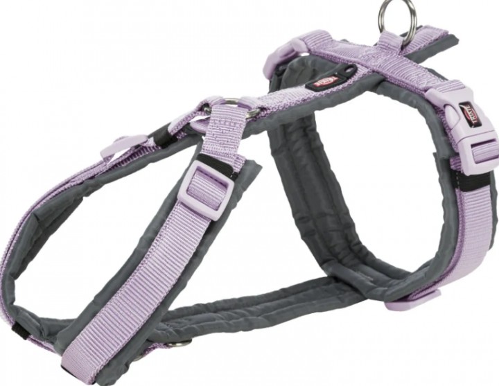 Шлея "Premium trekking" M  бузковий-графіт, 53-60см/20мм