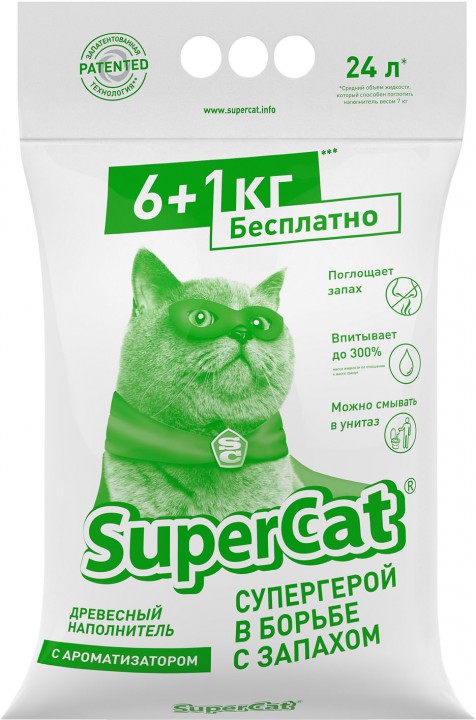 SUPER CAT стандарт зелений, 6+1 кг