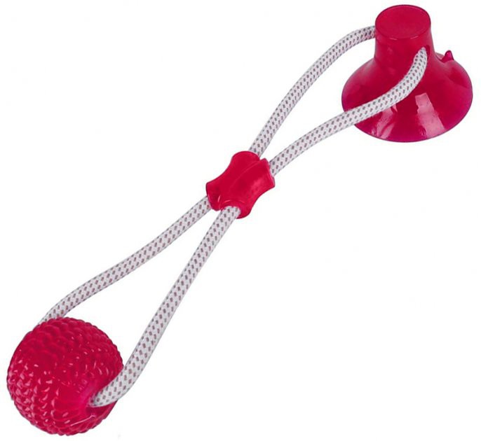 М'яч з канатом на присосці для собак