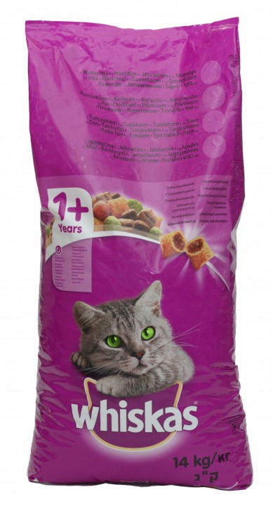 Сухий корм для котів Whiskas яловичина/кролик/телятина, 14кг