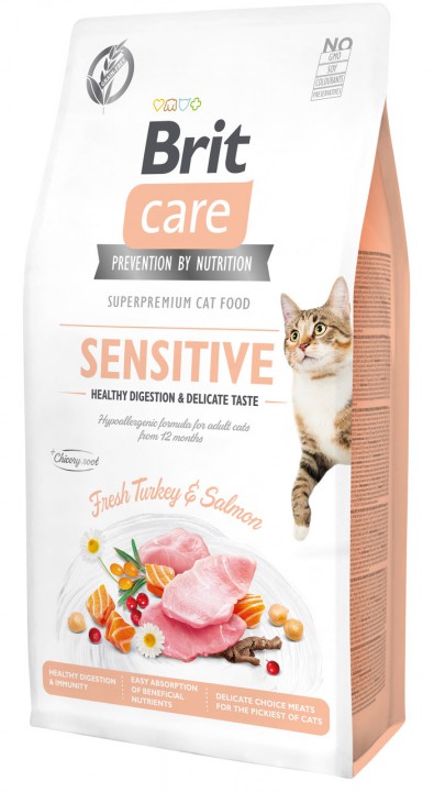Brit Care Cat Sensitive для вибагливих котів, 7кг