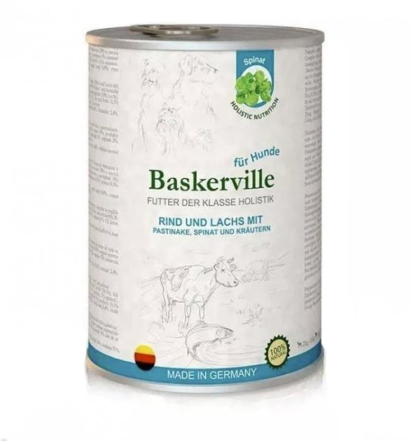 Консерви  для собак Баскервіль Holistic яловичина/лосось, 400г