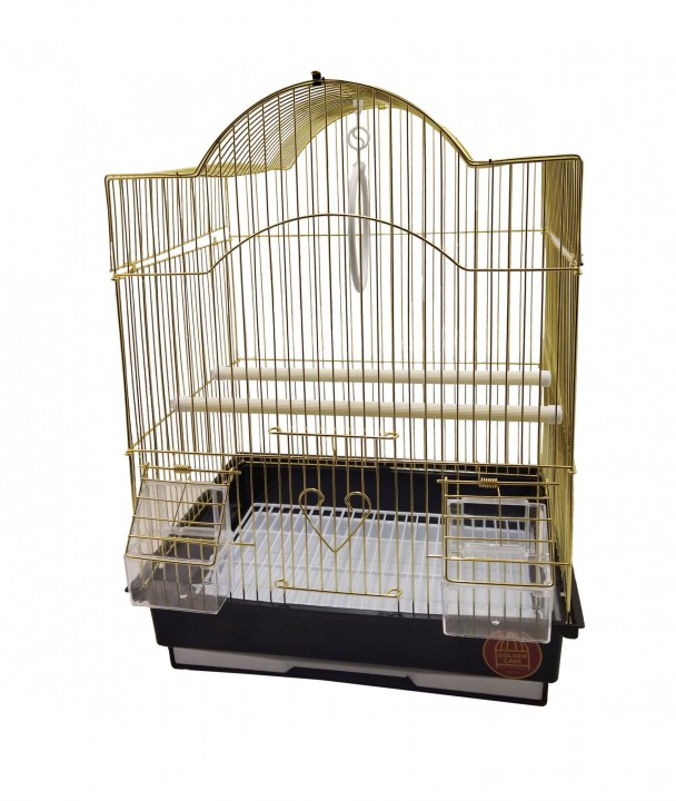 Клітка для птахів золота фігурна, 35х28х46см