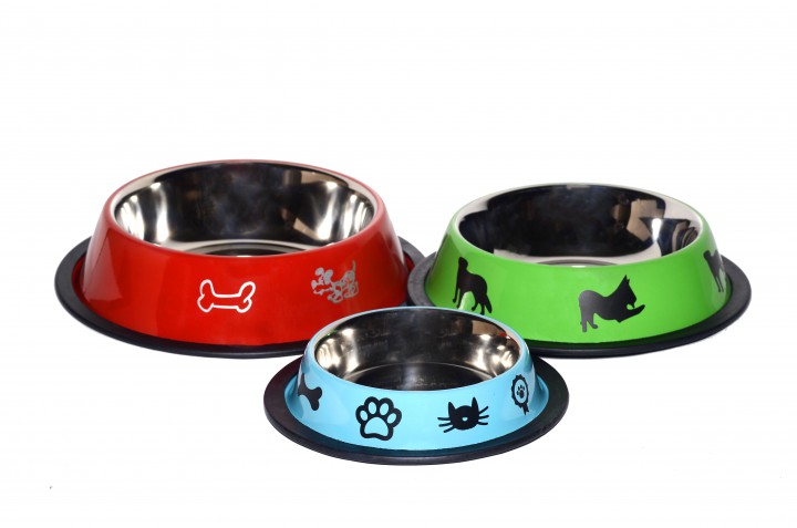 Миска металічна на резинці, колір з малюнком, 0.7 л