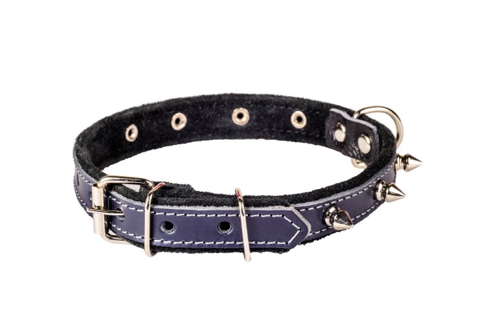 Нашийник шкіряний з шипами, 18 мм/40-45 см