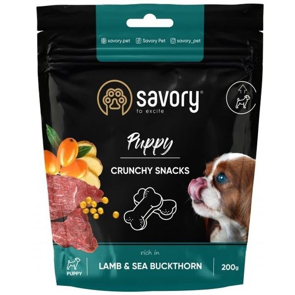М'які ласощі Savory для цуценят ягня/обліпиха, 200г