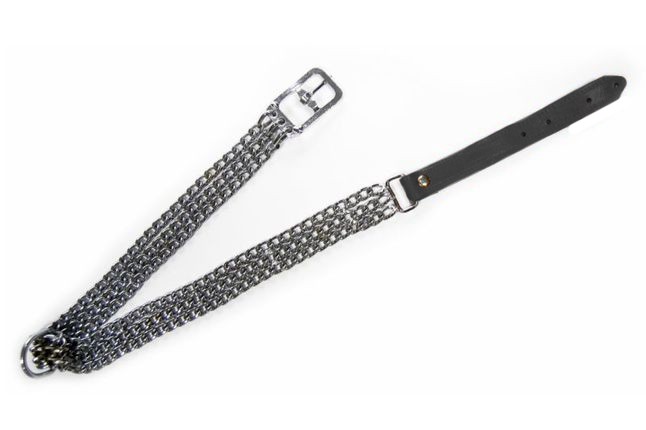 Нашийник трьохрядний з шкіряною застібкою, 3.0мм/75см