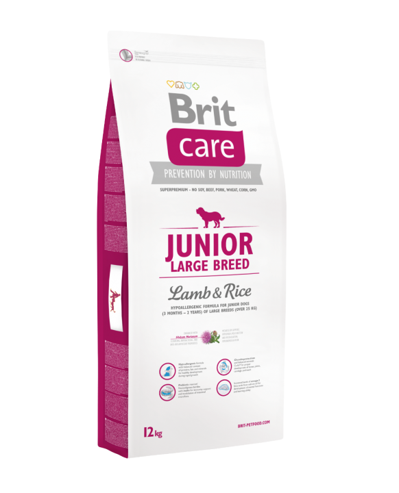 Brit Care Dog Junior Large Breed для цуценят великих порід ягня, 12кг