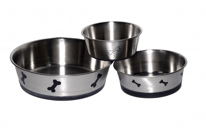 Миска метал з резин. дном 0,9л/17см