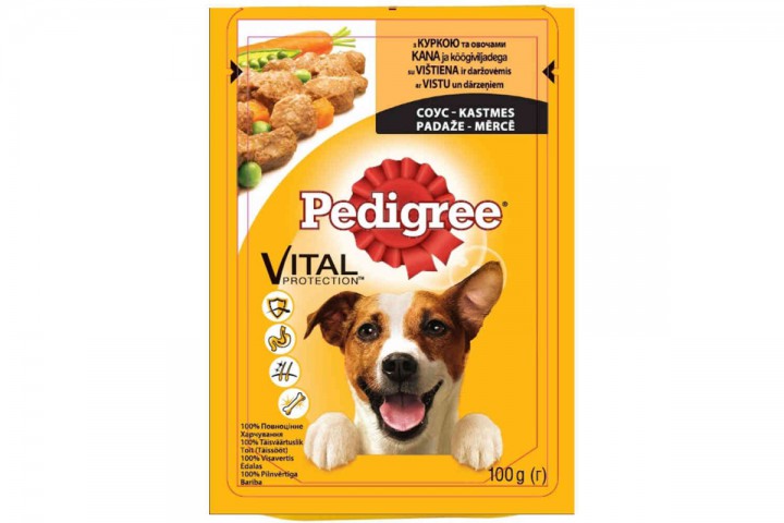 Пауч Pedigree курка/овочі, 100г