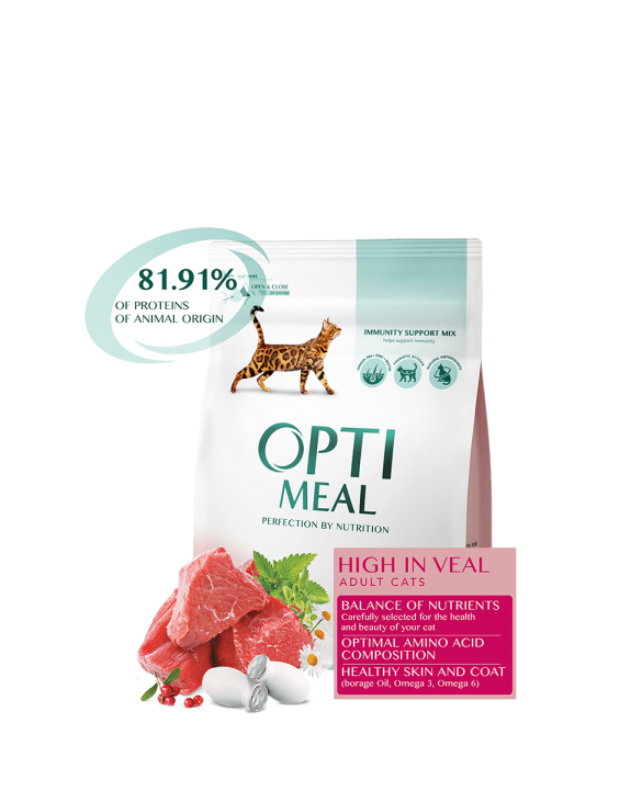 Сухий корм для котів Optimeal, телятина, 10 кг
