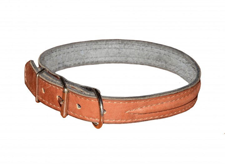 Нашийник шкіра "HAPPY" Англійський вставка, 30мм/55-65 см