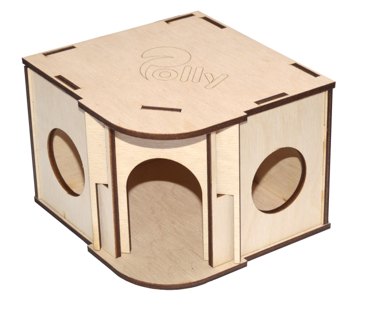Будинок для гризунів кутовий дерево, 12х12х9см