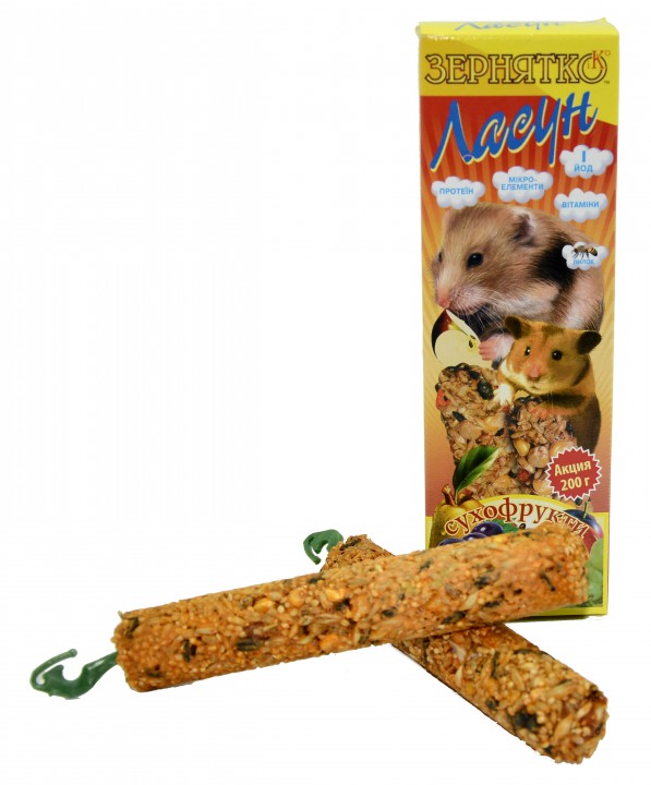 Крекер Ласун для гризунів Сухофрукти, 200 г