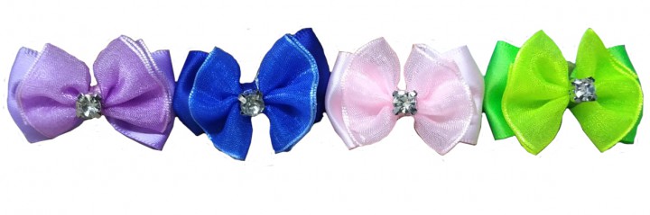 Бантик-резинка асорті з камінчиком, (50 шт/уп)