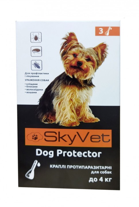 Краплі протиблошині  "Скай вет" для собак до 4 кг