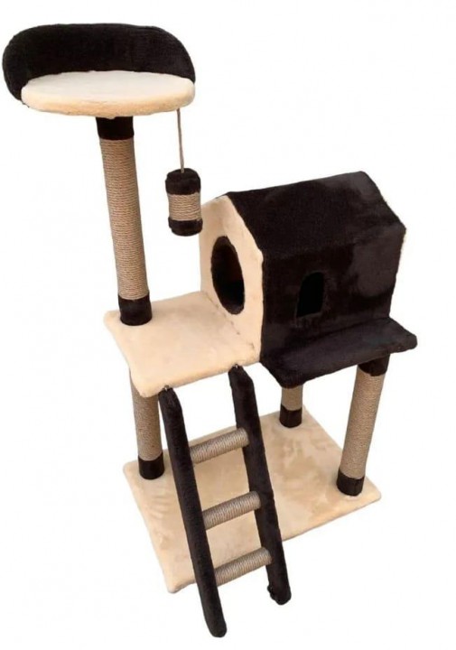 Дряпка Люкс будинок + драбинка 3-х ярусний, 61х41х110 см