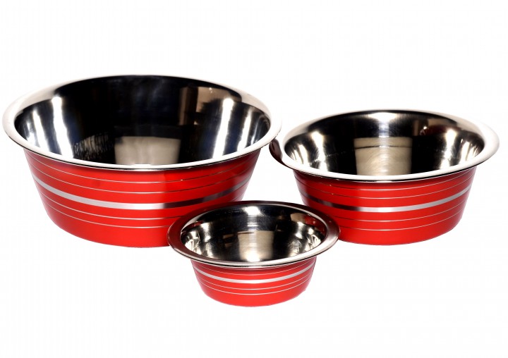 Миска металічна з срібними смужками, 2.8 л