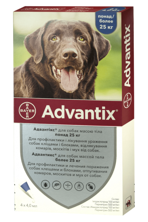 Advantix для собак більше 25-40 кг,  (4шт/уп)