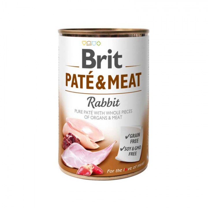 Консерви Brit Pate&Meat Dog кролик, 400г