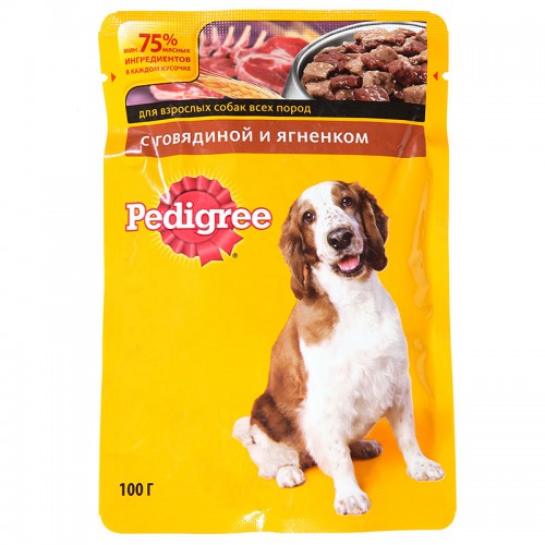 Пауч Pedigree (100г) ялович./ягня