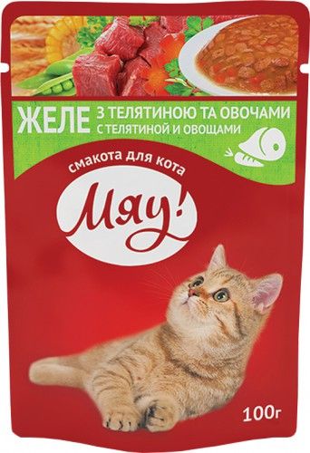 ПАУЧ Мяу! желе телятина/овочі 100г