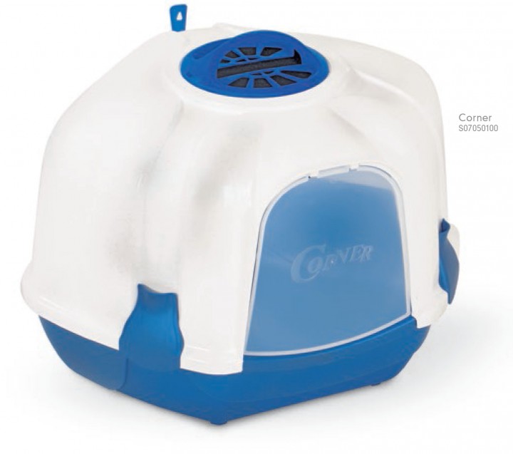 Туалет закритий для кота з фільтром CORNER, 54х39х40 см