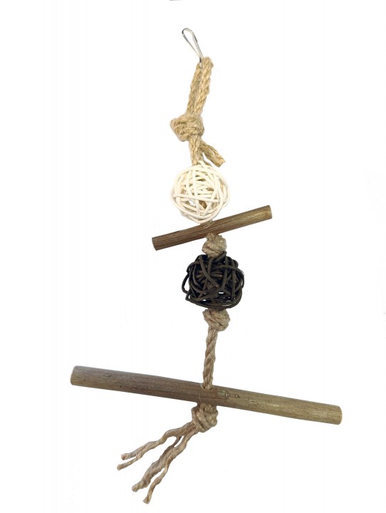 Канат дерево з кульками для гризунів і птахів, 28см