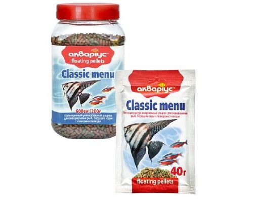 Меню для скалярій 40г