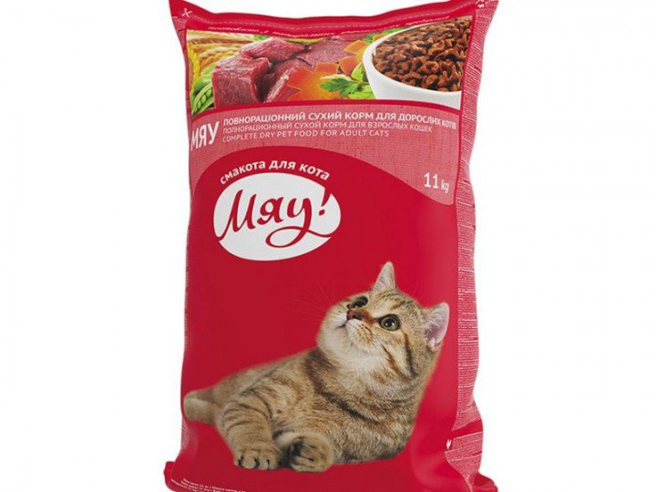 Сухий корм для котів Мяу!, М'ясо, 11кг