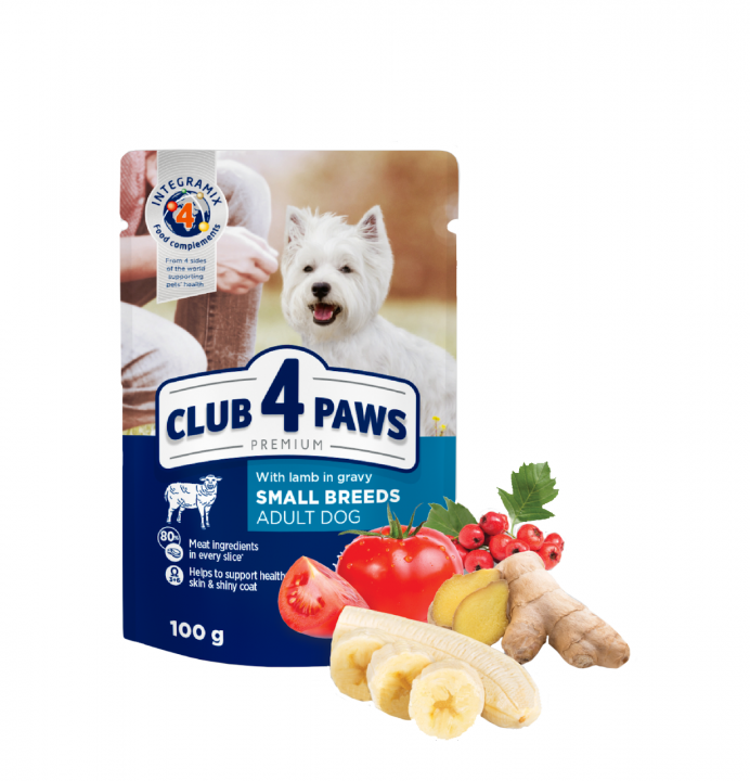 ПАУЧ Клуб 4 лапи для собак малих порід ягня, 100г